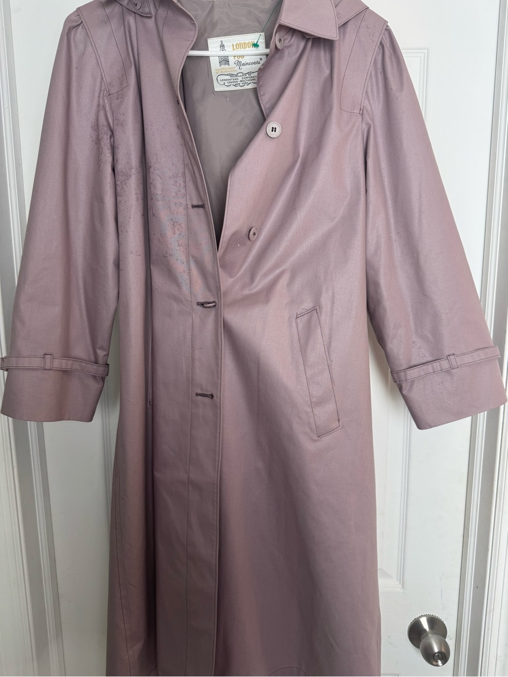 Vintage London Fog Maincoats Trench Coat in Dusty Mauve size 8 Petite